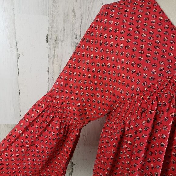 Gap Floral Trapeze Peasant Top Sz S - Picture 3 of 9